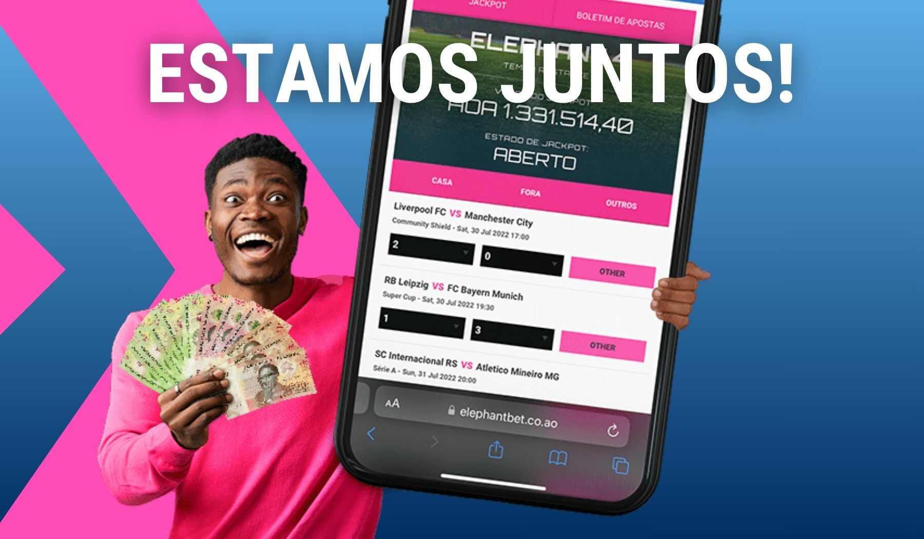 Estamos Juntos guia Elephant Bet Moçambique